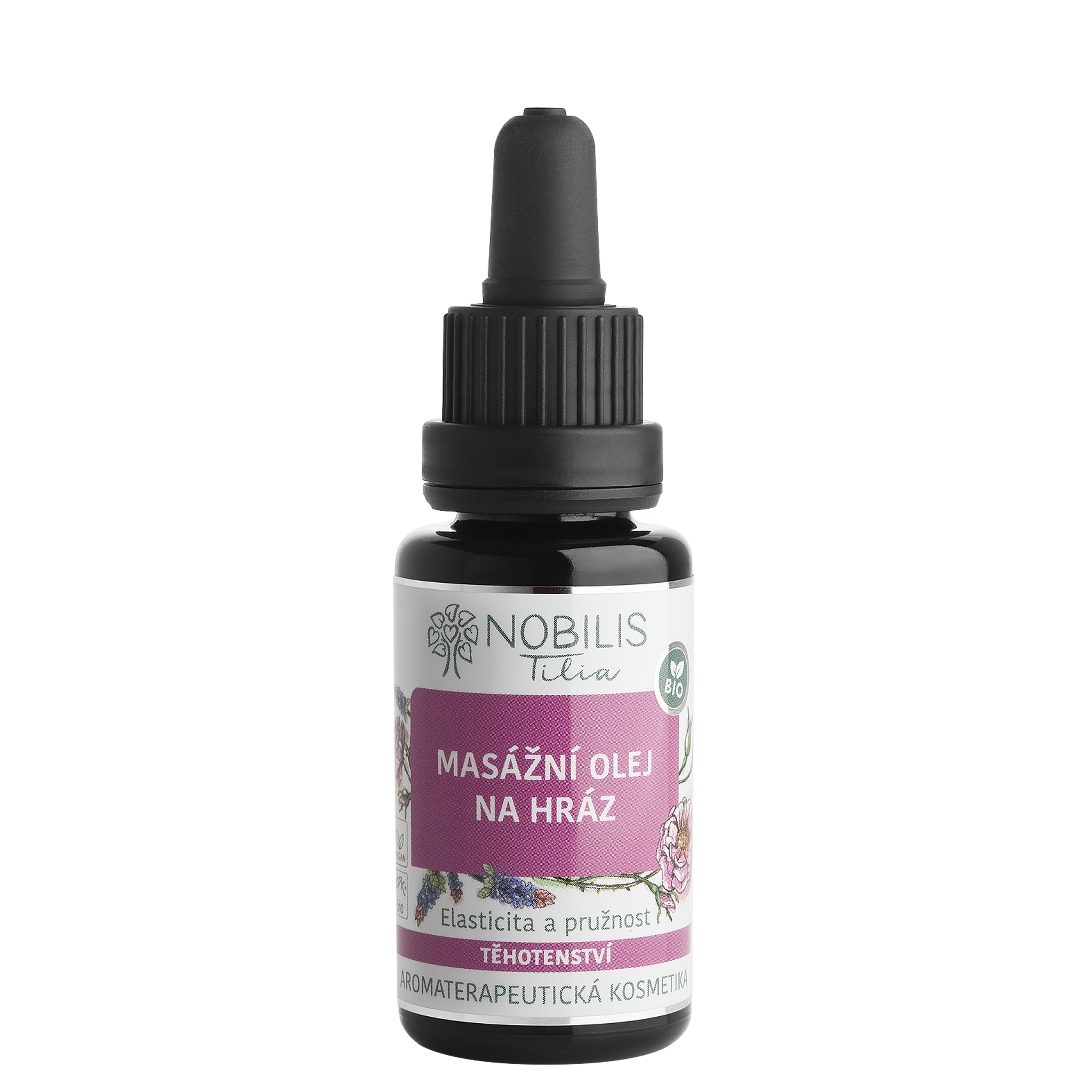 Nobilis Tilia Masážní olej na hráz BIO (20 ml) - pro dostatečné uvolnění tkáně
