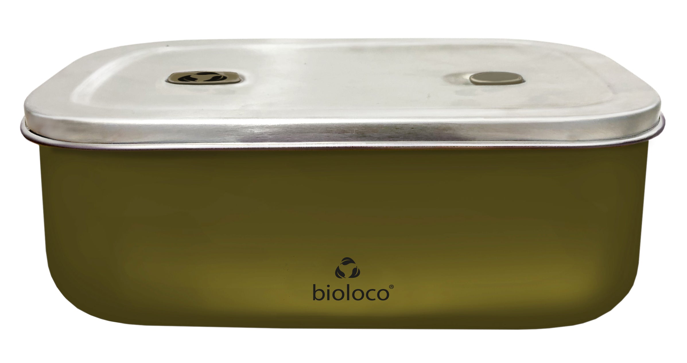 Bioloco Nerezový svačinový box (800 ml) - Khaki - lehký, perfektně těsní