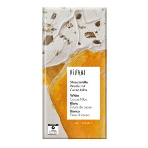 Vivani Čokoláda bílá s kakaovými boby Stracciatella BIO (80 g)