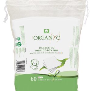 Organyc Dětské čisticí vatové čtverce (60 ks) - 100% z biobavlny