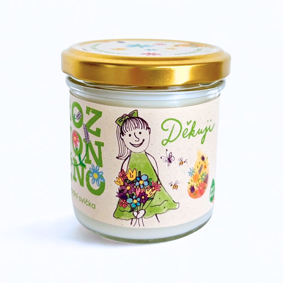 Rozvoněno Vonná svíčka - Děkuji (130 ml) - s grepem, limetkou a bergamotem - Obrázek 2