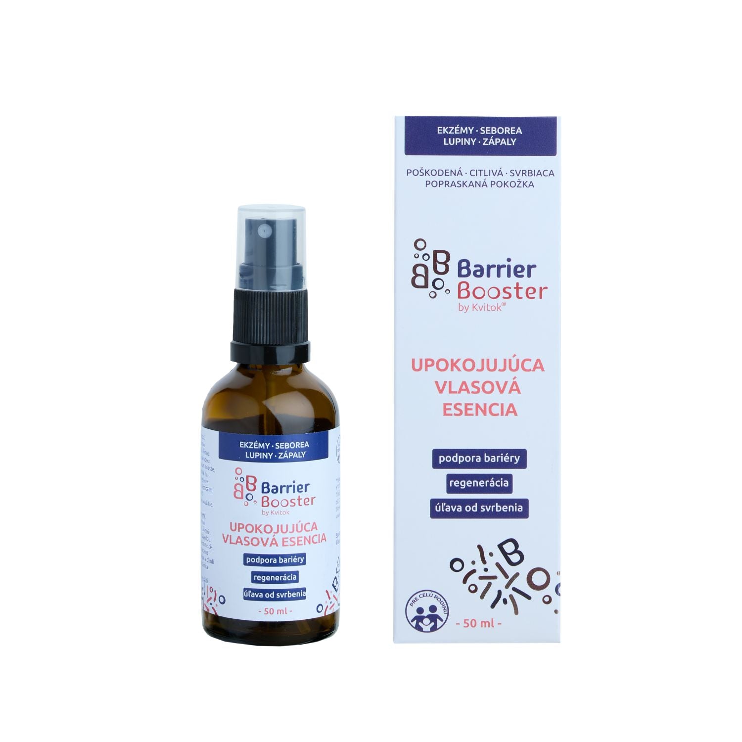 Kvitok Barrier Booster Zklidňující vlasová esence (50 ml) - obohacené o ovesné extrakty a levandulovou vodu - Obrázek 2