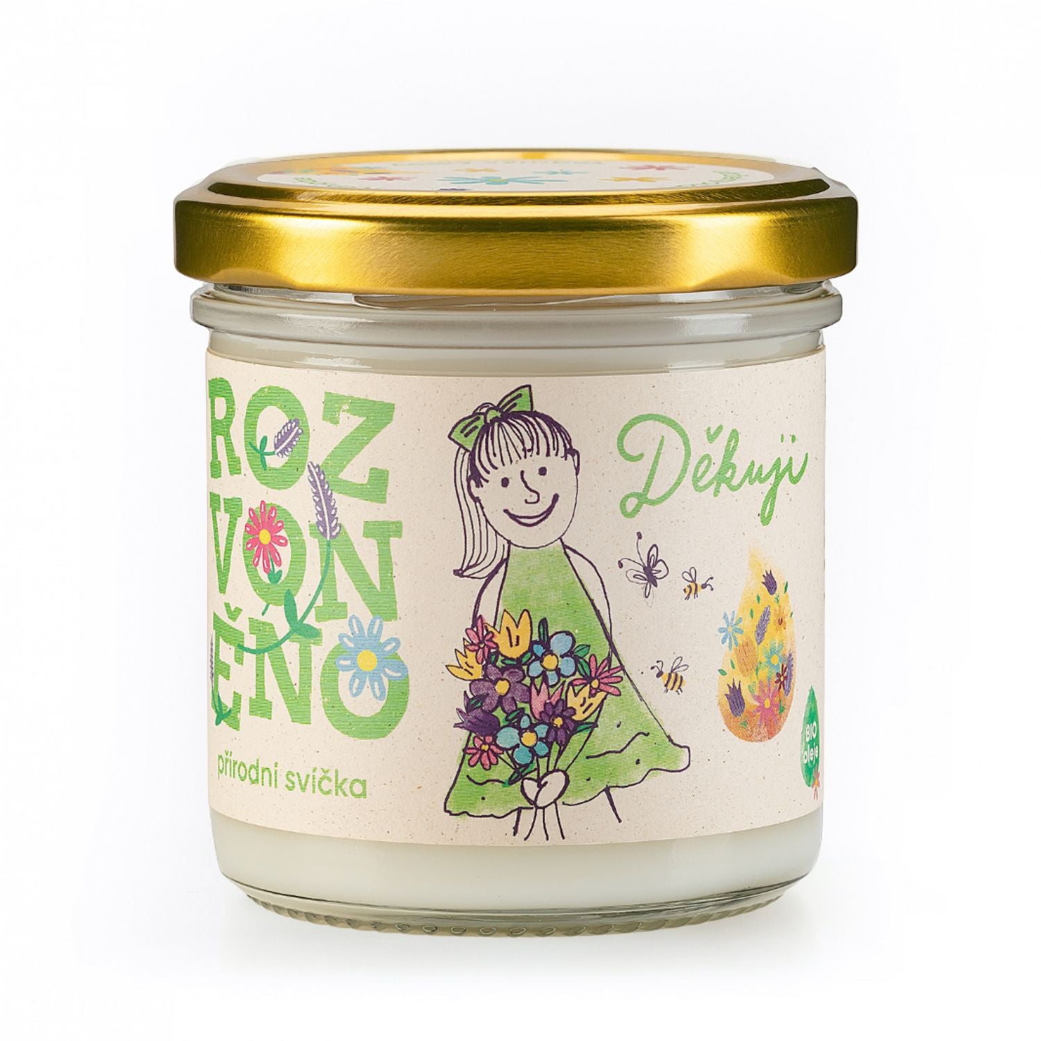 Rozvoněno Vonná svíčka - Děkuji (130 ml) - s grepem, limetkou a bergamotem - Obrázek 3