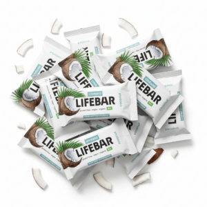 Lifefood Zvýhodněná sada 13 + 2 tyčinky mini zdarma - Lifebar kokosová RAW BIO (15 x 25 g) - malé svačinky do kapsy