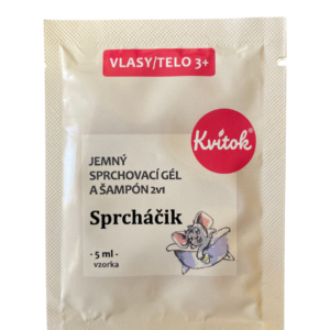 Kvitok Jemný dětský sprchový gel a šampon 2v1 Sprcháček - vzorek (5 ml) - budou děti milovat