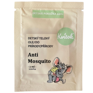 Kvitok Dětský ochranný tělový olej do přírody - vzorek (2 ml) - zabrání štípancům