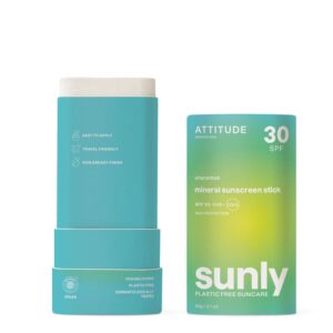 Attitude Opalovací krém v tyčince SPF 30 bez vůně - celé tělo (60 g) - praktická aplikace, 0% odpadu