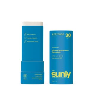 Attitude Dětský opalovací krém v tyčince SPF 30 bez vůně - tvář a rty (20 g) - praktická aplikace, 0% odpadu