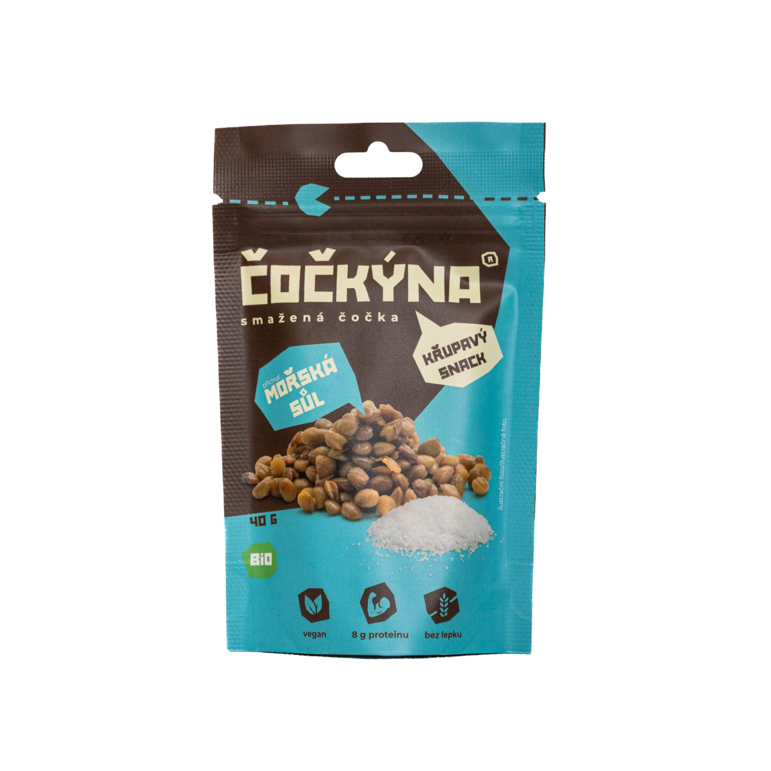 Čočkýna Čočka smažená - mořská sůl BIO (40 g) - křupavá svačinka i dochucovadlo