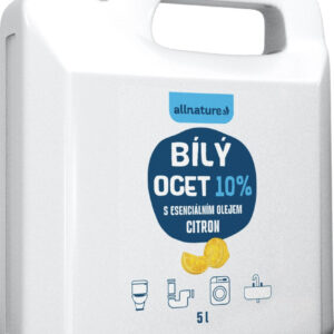 Allnature Bílý ocet sprej 10% s vůní citrónu (500 ml) - 5 l - univerzální přírodní čistič