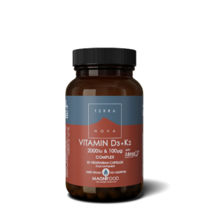 Terranova Health Vitamin D3 2000 iu & Vitamin K2 100 ug Complex (50 kapslí) - d3 z lišejníku a k2 z cizrny