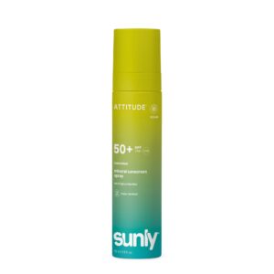 Attitude Opalovací mléko ve spreji SPF 50 - bez vůně (75 ml) - minerální filtr bez nanočástic