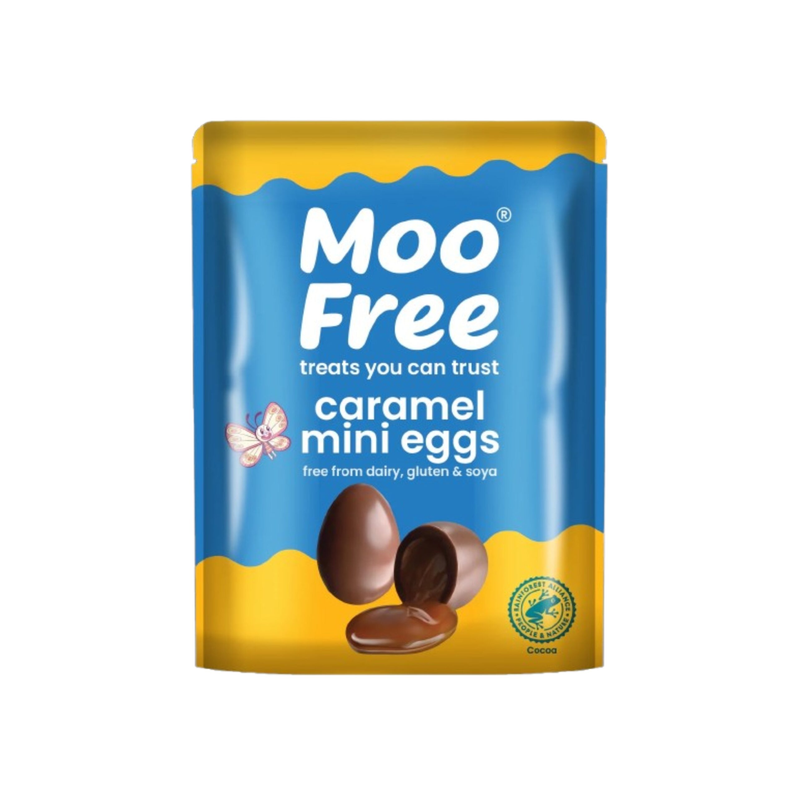 Moo free Vajíčka kakaová plněná karamelem (84 g)