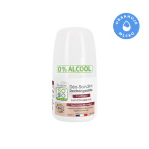 SO’BiO étic Deodorant roll-on 24h hydratační s oslím mlékem - znovuplnitelný BIO (50 ml) - i pro citlivou pokožku