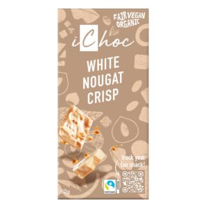 iChoc Tabulka bílý nugát s oříšky vegan BIO (80 g) - fair trade