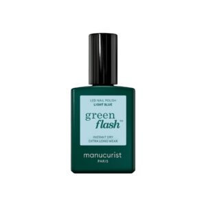 Manucurist Green Flash LED gel lak na nehty - Light Blue (15 ml) - pastelově modrá barva
