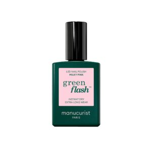 Manucurist Green Flash LED gel lak na nehty - Milky Pink (15 ml) - mléčná růžová barva