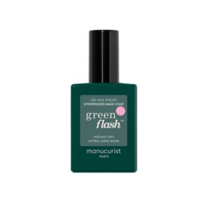 Manucurist Green Flash LED gel lak na nehty - Base Coat s vitaminy (15 ml) - intenzivní péče a zpevnění nehtu
