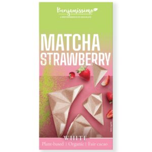 Benjamíssimo Tabulka kakaová bílá matcha-jahoda BIO (60 g) - bez rafinovaného cukru