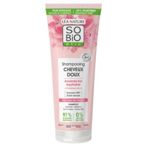 SO’BiO étic Šampon zjemňující s mandlovým mlékem a rýžovými proteiny BIO (250 ml) - obnovuje přirozený lesk a hebkost