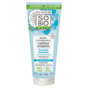 SO’BiO étic Kondicionér hydratační s kokosem a kyselinou hyaluronovou BIO (200 ml) - pro všechny typy vlasů