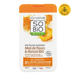 SO’BiO étic Gel sprchový s medem a meruňkou BIO (450 ml) - se sladkou uklidňující vůní