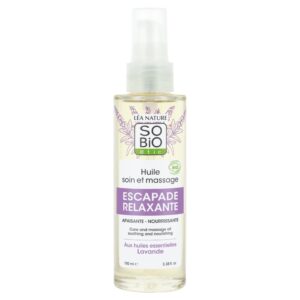 SO’BiO étic Olej tělový masážní s levandulí BIO (100 ml) - pro jemnou, vyživenou a zářivou pokožku