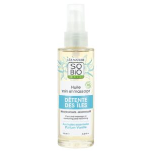 SO’BiO étic Olej tělový masážní s vanilkou BIO (100 ml) - pro jemnou, vyživenou a zářivou pokožku