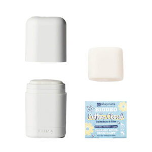 laSaponaria Zvýhodněná sada Tuhý deodorant Cotton Cloud s aplikátorem - citlivá péče bez zbytečného odpadu