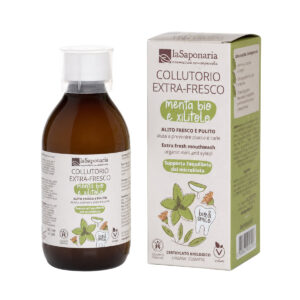 laSaponaria Extra svěží ústní voda s mátou a xylitolem BIO (250 ml) - extra porce svěžestí, bez fluoridu