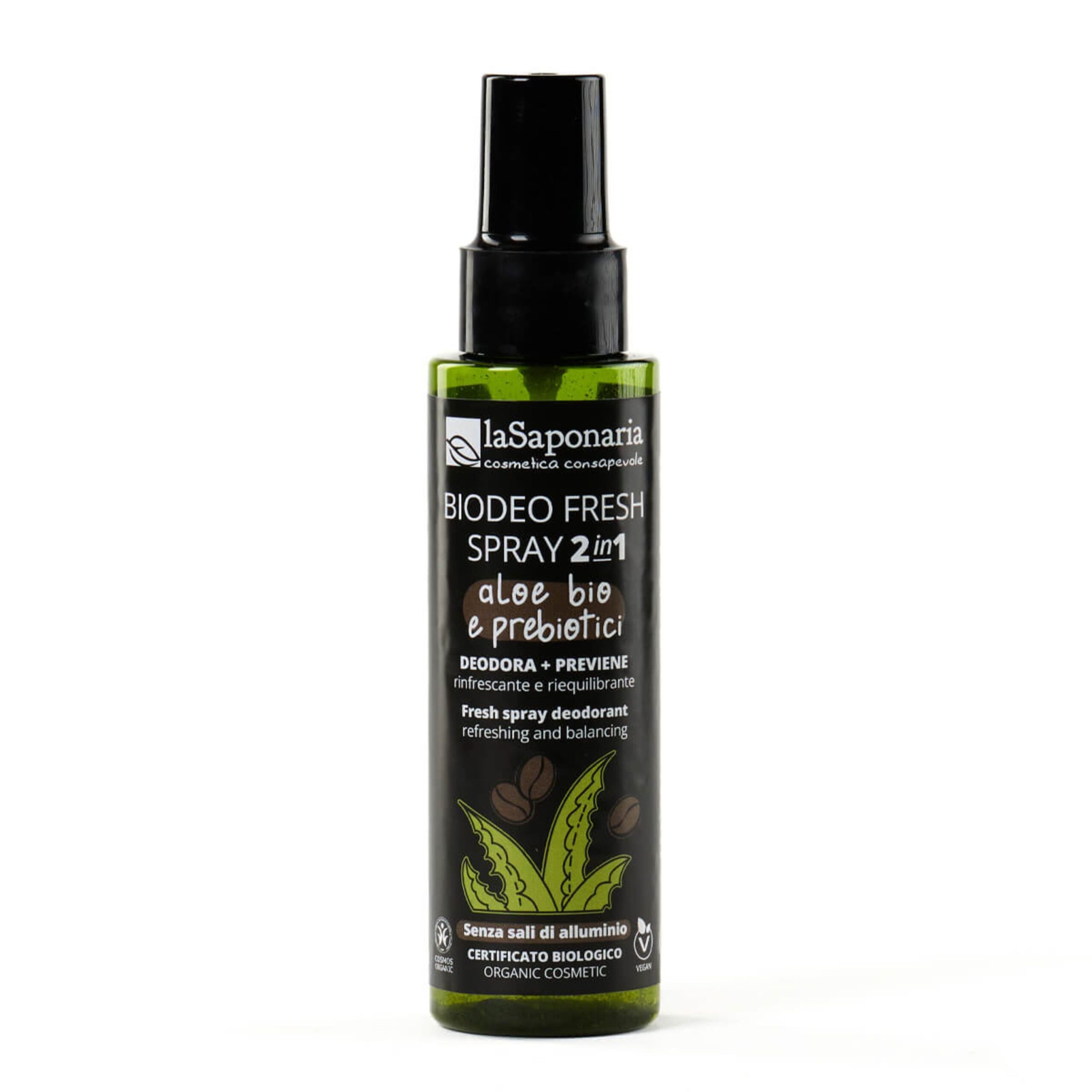 laSaponaria Pánský deodorant ve spreji s aloe vera a prebiotiky BIO (100 ml) - bez problematických hliníkových solí