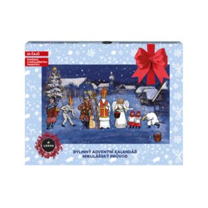 LEROS Bylinný adventní kalendář Mikulášský průvod - nálev. sáčky (24 ks) - kartičky s příběhy postav mikulášské družiny