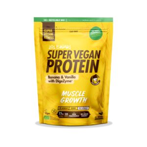 ISWARI Protein vegan s banánem a příchutí vanilky BIO (400 g) - s obsahem 5 trávicích enzymů