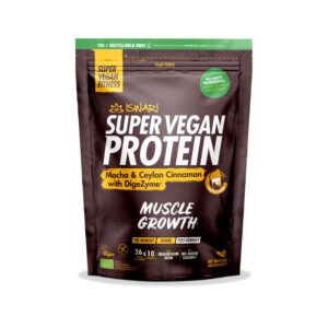 ISWARI Protein vegan s kávou, kakaem a ceylonskou skořicí BIO (400 g) - s obsahem arabiky a trávicích enzymů