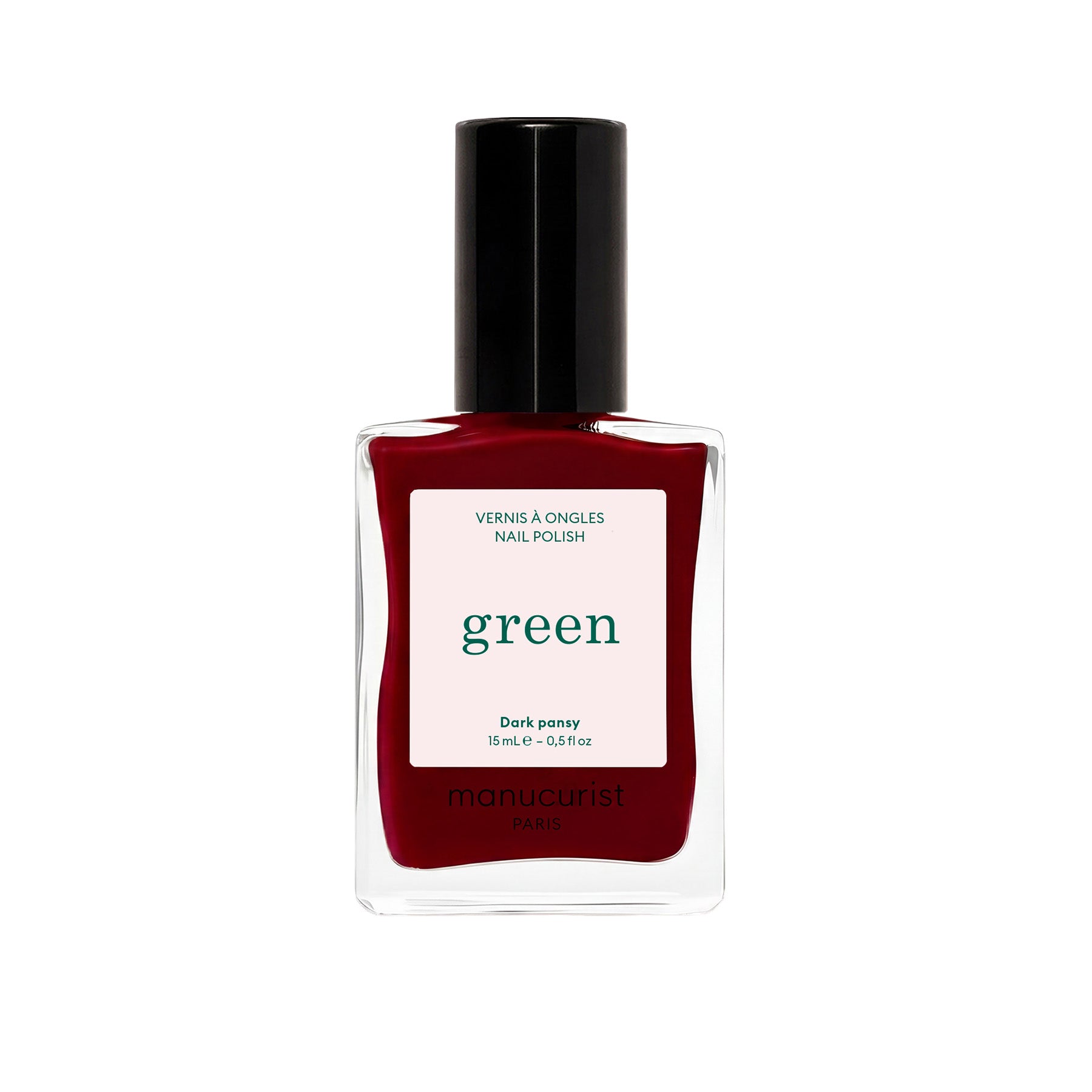 Manucurist Green schnoucí lak na nehty - Dark Pansy (15 ml) - temně rudá barva macešek - Obrázek 2