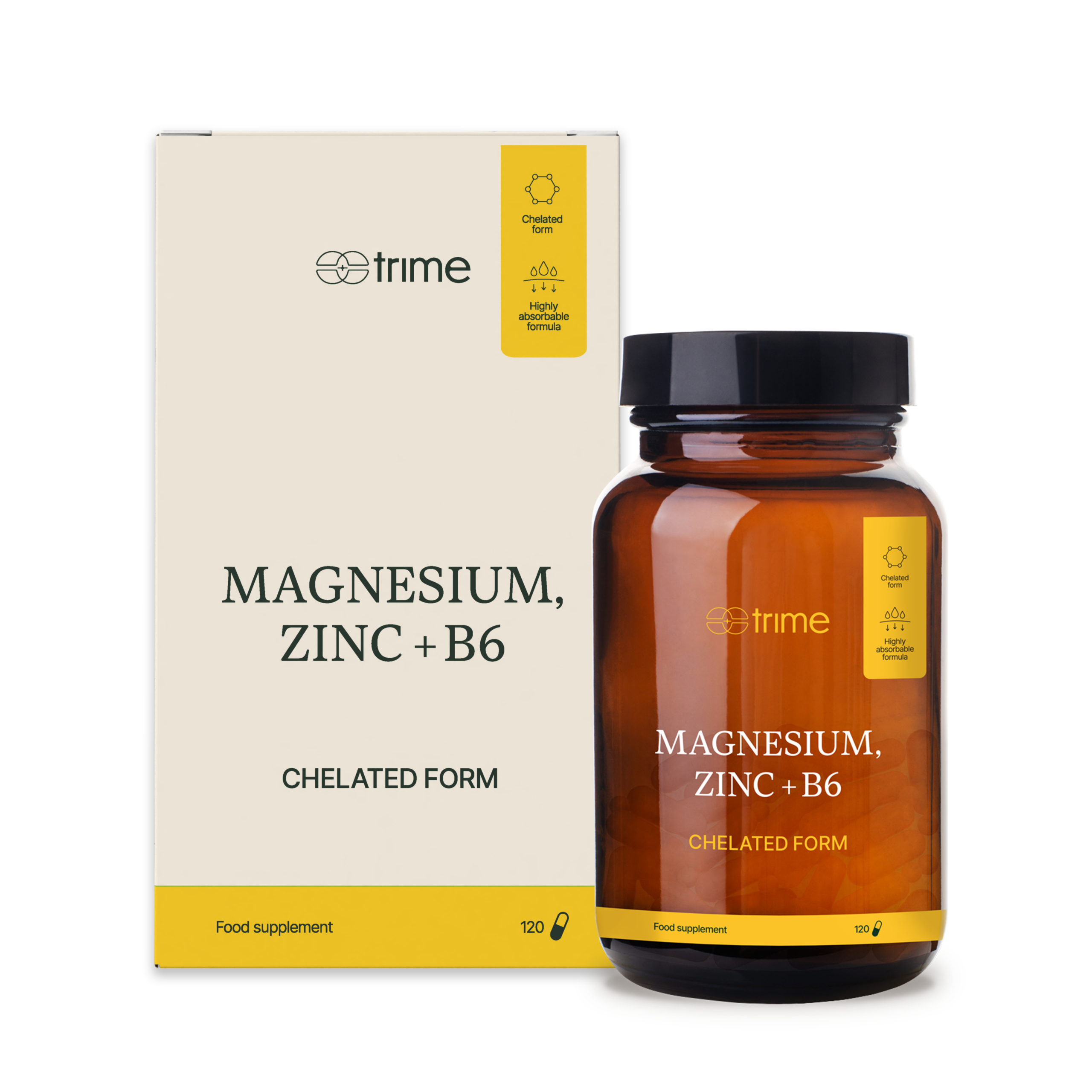 Trime Hořčík, zinek chelát + vitamin B6 (120 kapslí) - skvělé (nejen) pro sportovce