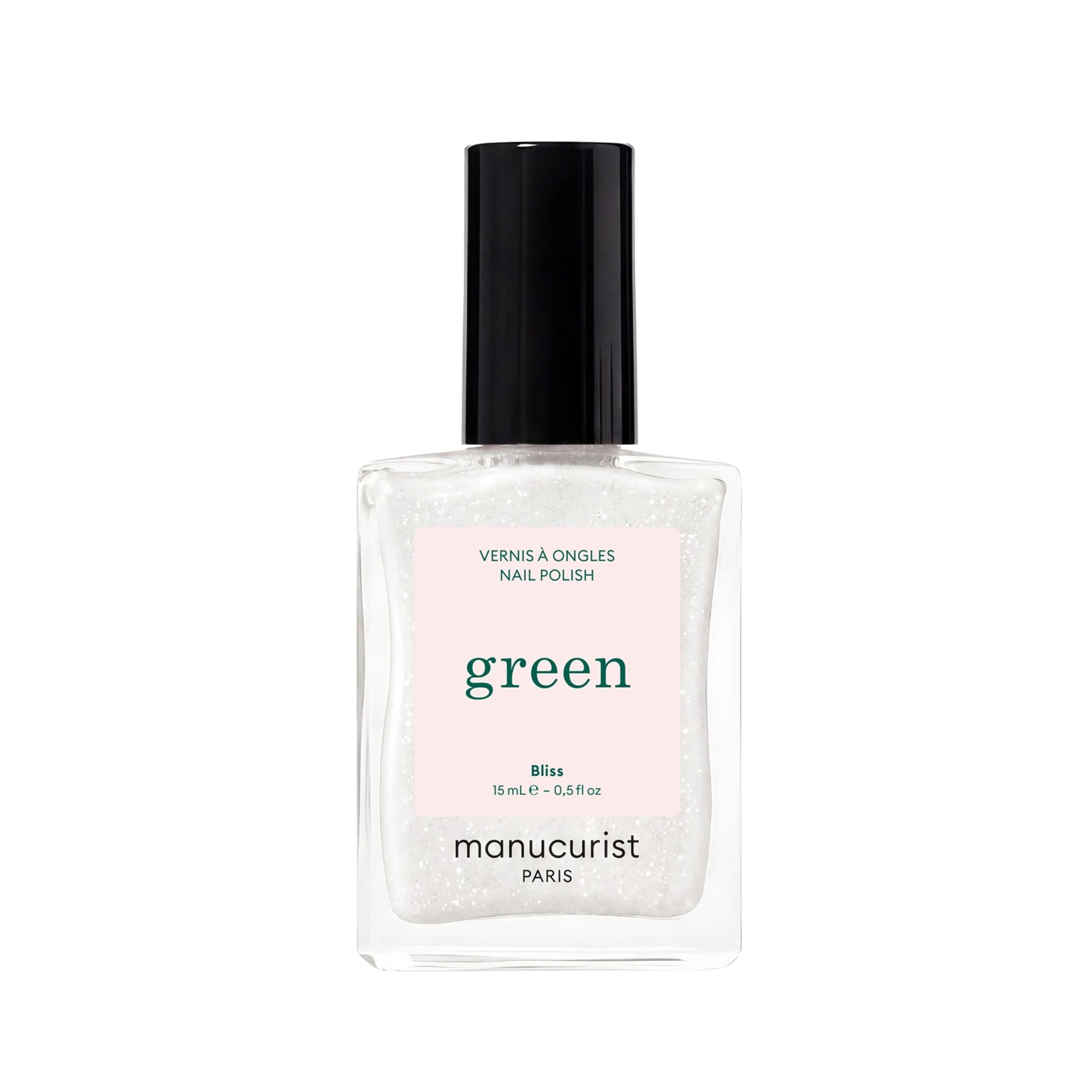 Manucurist Green schnoucí lak na nehty - Bliss (15 ml) - sváteční perleťový bílý odstín
